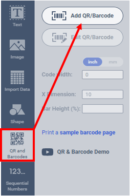 Add QR/Barcode