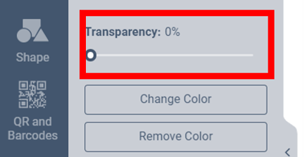 Transparency slider