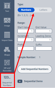 Sequential Numbers or Letters